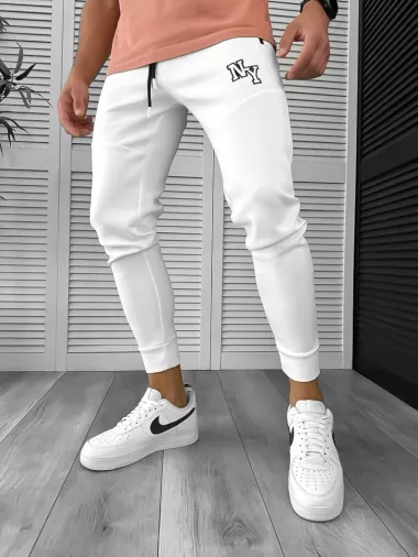 Pantaloni de trening albi 12347 55-4